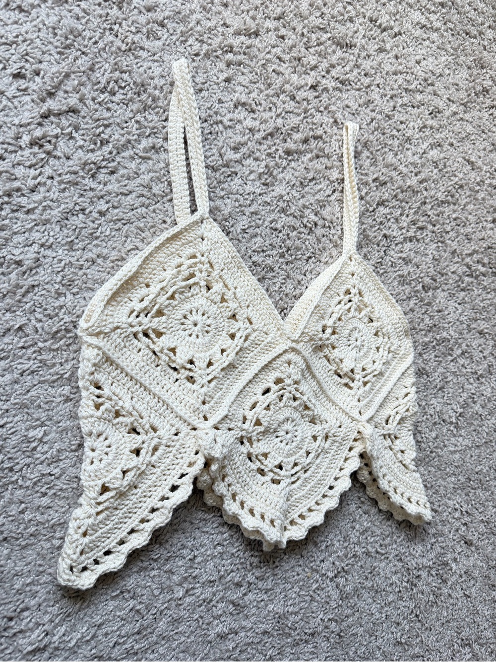 Handmade Crochet 100% Cotton Crop Top Tank Small - Picture 3 of 4
